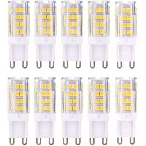 G9 LED Lampe Ampoules, Blanc Chaud 3000K 5W Lumiere équivalent aux ampoules halogènes de 40 W 420 lumens not dimmable, lot de 10