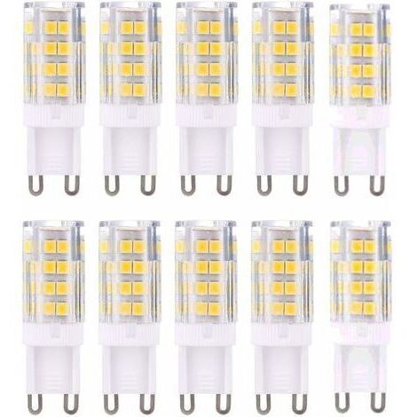 G9 LED Lampe Ampoules, Blanc Chaud 3000K 5W Lumiere équivalent aux ampoules halogènes de 40 W 420 lumens not dimmable, lot de 10