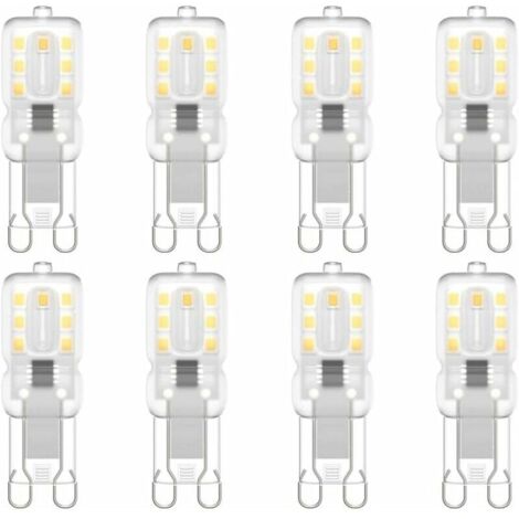 G9 LED-Lampe, G9 LED 220 V, natürliches Weiß, 3000 K, 3 W, entspricht 30 W Halogenlicht, 8er-Pack