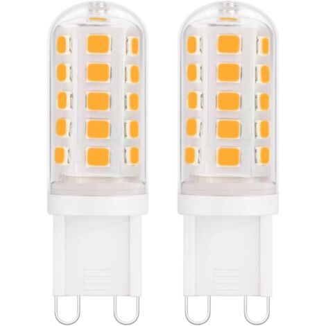 G9-LED-Lampe, Warmweiß 2700 K, 350 Lumen, G9-Lampe 2,5 W, entspricht 30–35 W Halogenlampe, kein Flackern, G9-LED-Lampen, 360 ° Abstrahlwinkel, nicht dimmbar, G9, 2 Stück