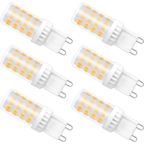 ERSANDY G9-LED-Leuchtmittel, dimmbar, 4 W, entspricht 40 W Halogen, 480 LM, Warmweiß 3000 K, Standard-G9-Sockel, 360° Drehwinkel, für Deckenbeleuchtung, Küche, 6 Stück
