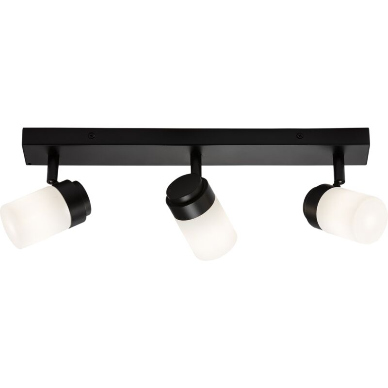 G9 Triple Bar Spotlight with Frosted Glass - Matt Black 230V IP44 25W