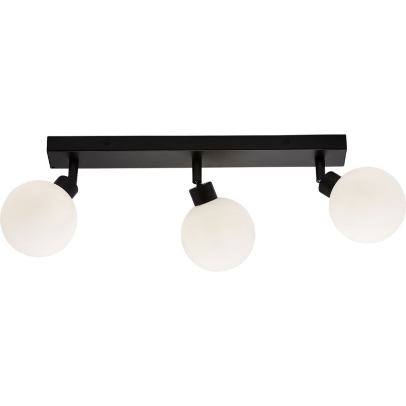 G9 Triple Bar Spotlight with Round Frosted Glass - Matt Black 230V IP44 25W