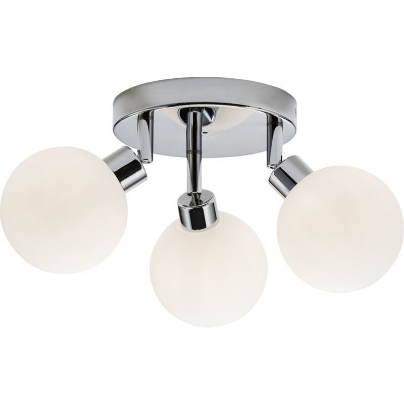 G9 Triple Spotlight with Round Frosted Glass - Chrome 230V IP44 25W