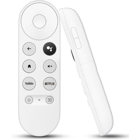 SJQKA G9N9N Télécommande Vocale Bluetooth - Remplacement pour Google Chromecast TV 4K Snow/Google TV, Compatible avec Chromecast 4K HDR Streamer, Boutons Netflix & Youtube Intégrés
