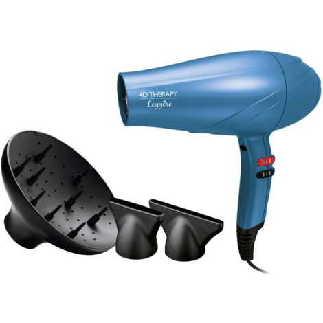 Ga Ma Leggero Ion 4D Therapy Phon Asciugacapelli Nero Blu 2400 W