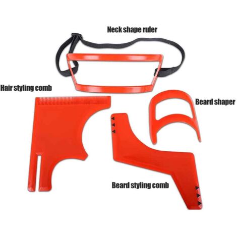 Gabari de Taille Barbe et Coupe de Cheveux - Modèle de Ligne Précise pour Forme Barbe et Nuque - Kit Coiffure Pro Soin Capillaire