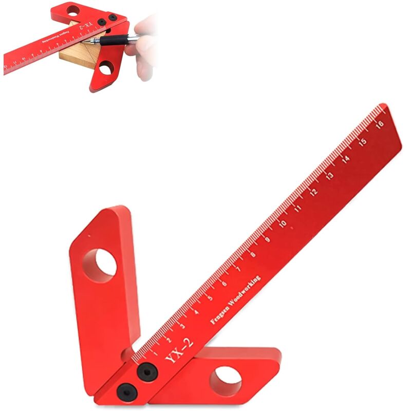 Gabarit central de travail du bois, couteau de centrage45/90 degrés à angle droit, angle de centrage, outil de mesure du travail du bois pour le