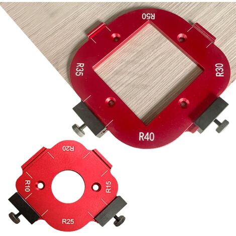 Gabarit d'angle rond en alliage d'aluminium pour le travail du bois - Outil auxiliaire de coupe à l'arc R10 à R50