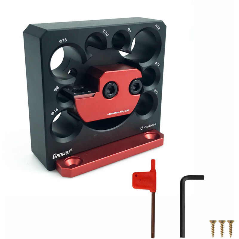 Gabarit de Centrage Automatique, Outil de Guidage de Perceuse à Bois Réglable à 8 Trous, Guide de Perçage Localisateur de Perforateur Outils de