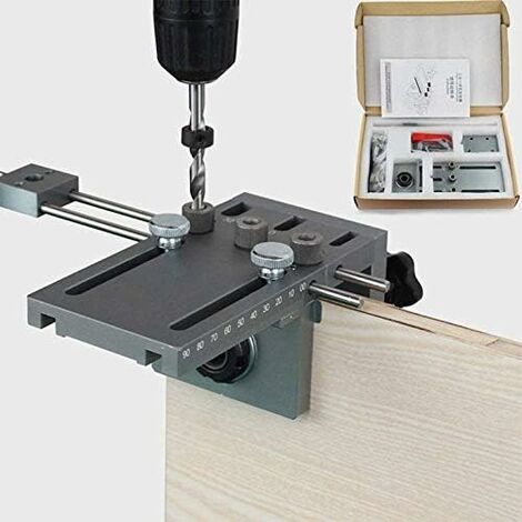 Gabarit De Centrage, Haute PréCision Gabarit De PerçAge Avec Anneau 6/8/10/15 Mm Et Foret HéLicoïDal, 3 En 1 Localisation De Guide De Centrage pour Les Joints De Bois et Menuiserie De Bricolage