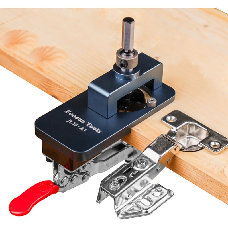 Ikodm - Gabarit de charnière 35mm, gabarit de charnière d'armoire de porte, gabarit de charnière dissimulé, perforateur, localisateur de guide de