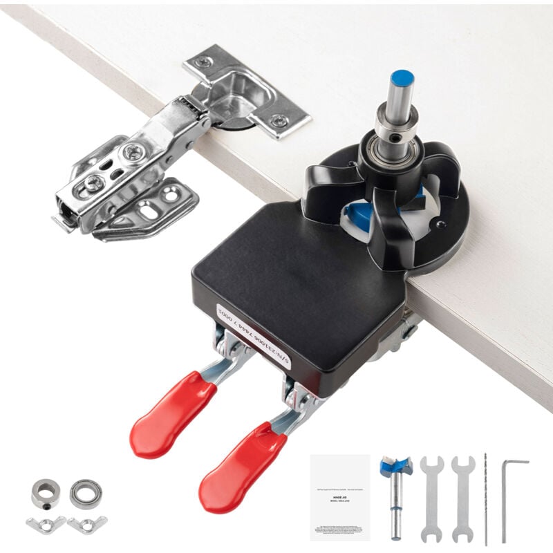 Gabarit de charnière de porte dissimulée Mophorn 35 mm, alliage d'aluminium. Verrouillage précis avec fixation à double pince. Livré avec accessoires