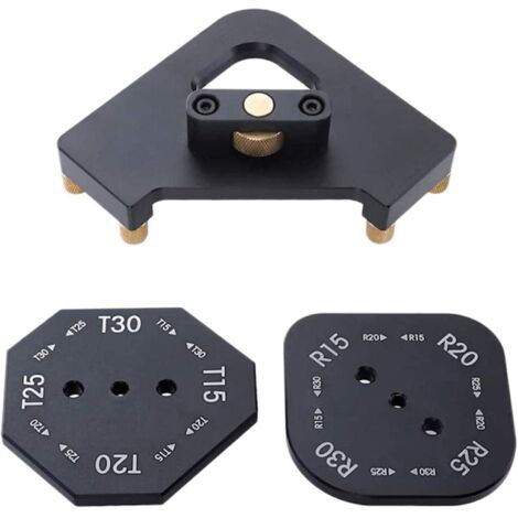 Gabarit de défonceuse 8 en 1 en alliage d'aluminium R15 R20 R25 R30, T15 T20 T25 T30 Demi Rayon d'angle rond Angle droit