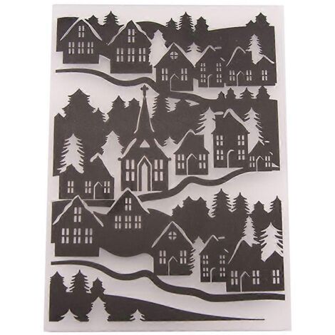 Gabarit de dossier de gaufrage en plastique pour scrapbooking, album photo, cartes et loisirs créatifs (style champêtre)