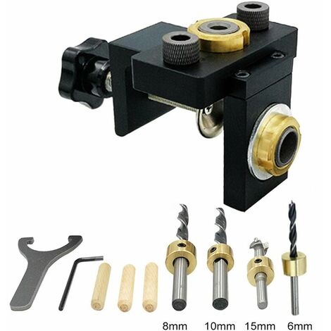 Gabarit de goujonnage kit de gabarit de trou de poche en bois perçage vertical localisateur détachable pour meubles connexion perforateur outils de menuiserie