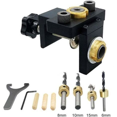 Gabarit de goujonnage kit de gabarit de trou de poche en bois perçage vertical localisateur détachable pour meubles connexion perforateur outils de menuiserie