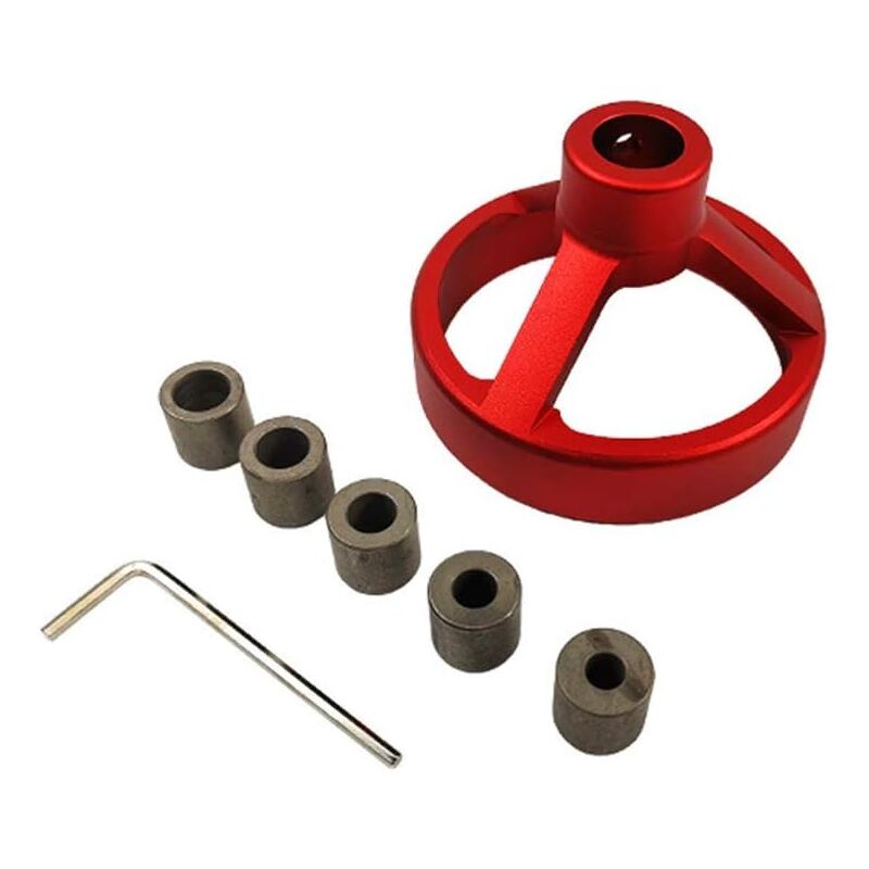 Gabarit de Guide de Foret Vertical Red, Accessoires 6/7/8/9/10 mm Positionneur de gabarit de Trou de Poche Gabarit de goujonnage de Guide à Angle
