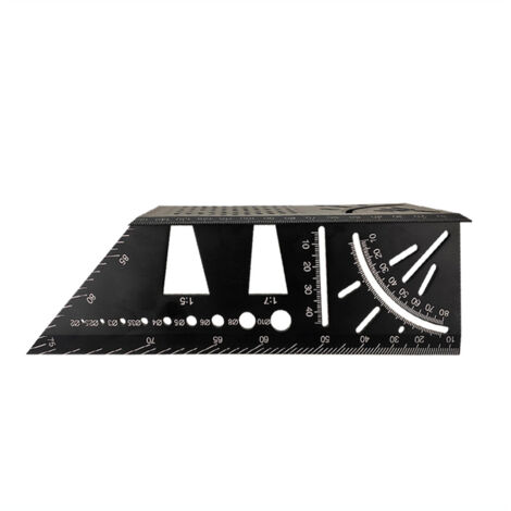 Gabarit de Marquage en Aluminium Noir pour Queue d'Aronde, Outil de Menuiserie Précise avec Guide d'Étalonnage d'Angle Vertical