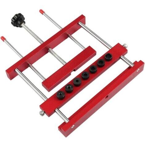 Gabarit de mortaisage en vrac pour menuiserie Outil de menuiserie Outil de menuiserie en alliage d'aluminium Routeur Modèle avec 7 manchons de perçage pour la conception de meubles.
