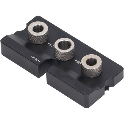 Gabarit de perçage 2 en 1 pour chevilles bois 8mm et 10mm, outil de guidage précis pour menuiserie et bricolage.