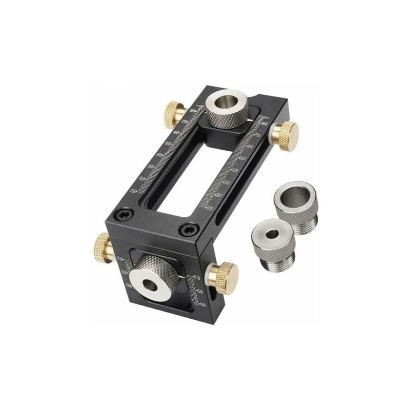 Tigrezy - Gabarit de perçage 2 en 1 pour le travail du bois, gabarit de poche réglable, kit de guide de perçage à 4 trous 6/8/10/12 mm, kit de