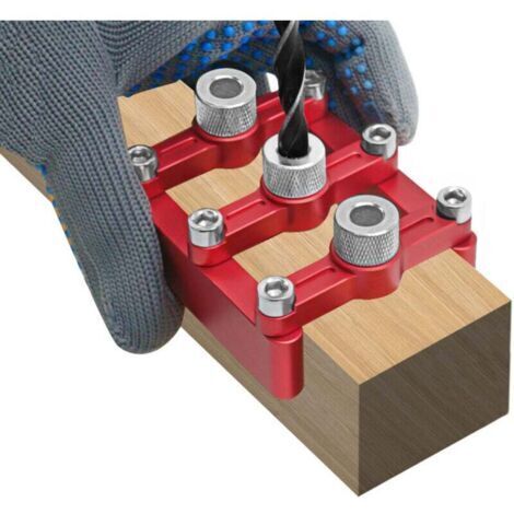 Gabarit de perçage 8mm Kit de gabarit de goujon à centrage automatique pour le travail du bois Trous de cheville exacts