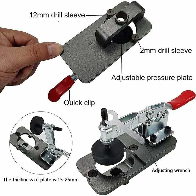 Gabarit De PerçAge Charniere Invisible 35 Mm, Guide De Forage De Trou D'AléSage De Gabarit De CharnièRe De Style De Coupe En Acier Inoxydable