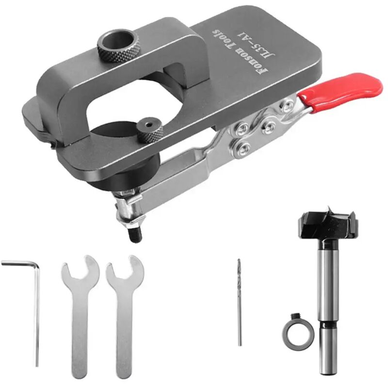 Aluminum Alloy Woodworking Hole Drilling Jig - 35mm Hinge Drilling Template - French Woodworkers' Choice