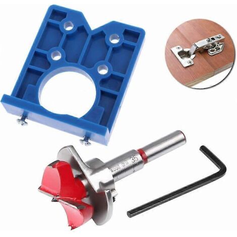 Gabarit de perçage pour charnières invisibles, jeu de forets de 35 mm, guide de perçage et de positionnement pour charnières de meubles et plaques de montage, pour le travail du bois