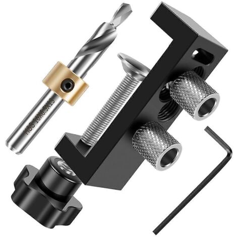 Gabarit de perçage pour profilés en aluminium, guide de perçage pour profilés en aluminium (noir)