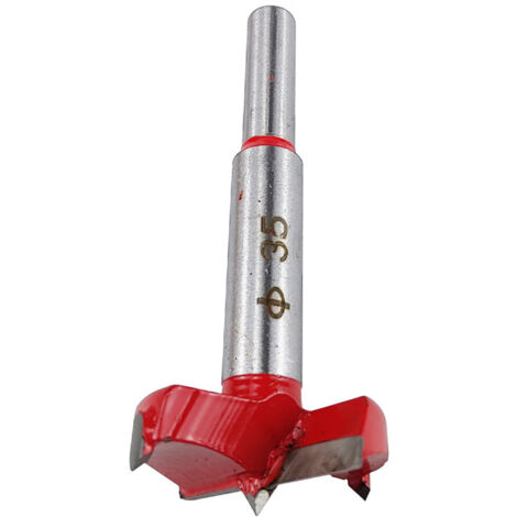 Gabarit de Perçage Universel pour Charnières 35mm - Guide de Montage pour Portes et Meubles (Mèche à fraiser 35mm réglable rouge seule)