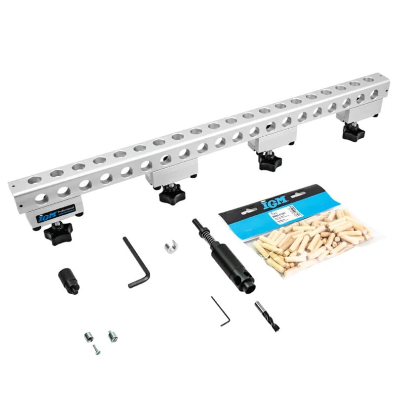 Mw-tech - Gabarit de perçage universel pour goujons 656 mm Norme européenne 32 mm incl. 100 goujons IAP656S