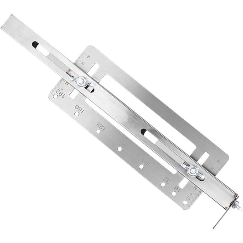 Gabarit de porte d'armoire, localisateur en acier inoxydable, poinçon de poignée de meuble, guide précis, construction robuste, (32,99 x 8,9 x 3,18