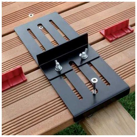 Gabarit de perçage COBRA LINER – Acier peint – Alignement précis des vis – Retrait 20mm conforme DTU 51-4 – 4 espaceurs inclus – So Garden