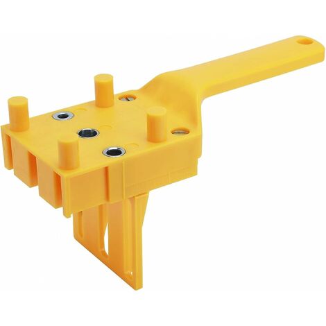 Gabarit Percage Cheville Bois, Gabarit de Trou de Poche Kit Guide de Perçage Droit Bois Outil de Perçage Portable Gabarait de Goujon Menuiserie avec Centreur Tourillon pour Goujon en Bois à Main