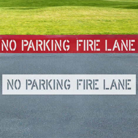 Gabarit réutilisable en silicone peint à la bombe pour les voies d'accès pompiers et les zones d'interdiction de stationnement, panneaux de marquage des bordures de parking
