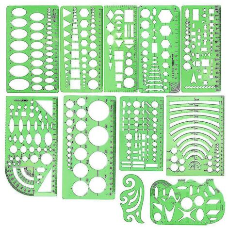 Gabarits de dessin géométrique, pochoirs de dessin, outils de mesure, plastique transparent --