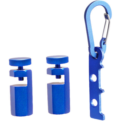 [Gabarits de pose] Gabarit hexagonale plat pour escalier et charpente en aluminium avec vis à molettes bleu, Kit de 2 gabarits et 1 support