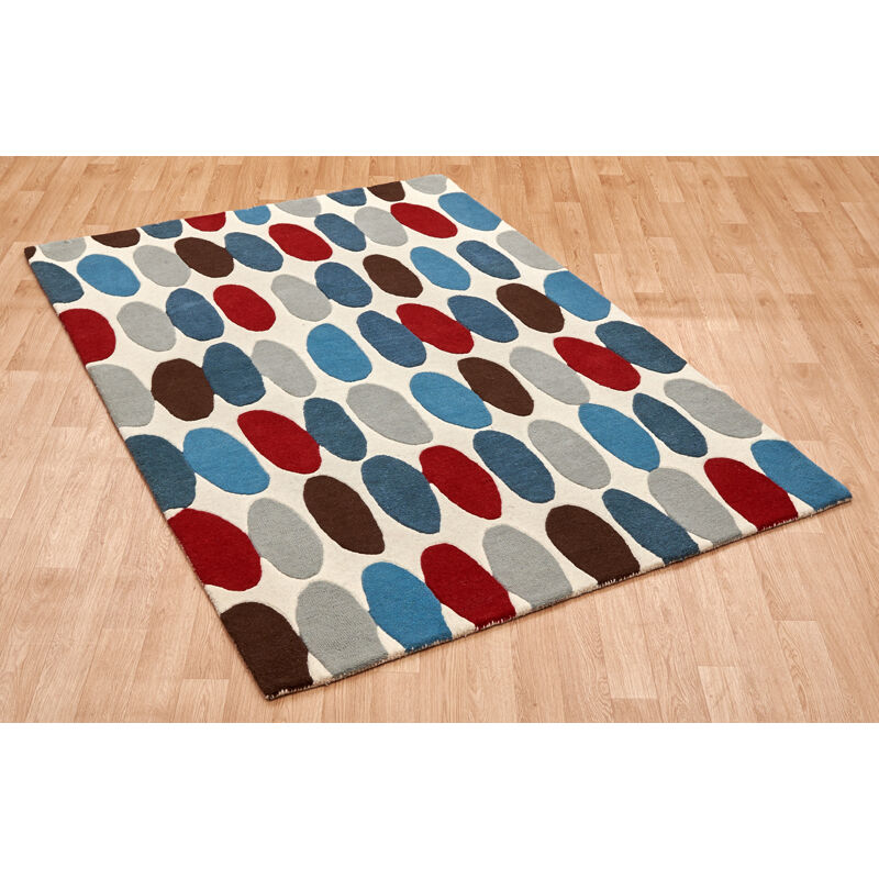 Oriental Weavers - Ripley - Matrix MAX33 Red Teal 200cm x 300cm - Blue and Ivory and Red