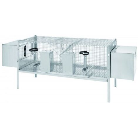 GABBIA DOPPIA PER CONIGLI CON FONDO A RETE cm. 120x50x65 h