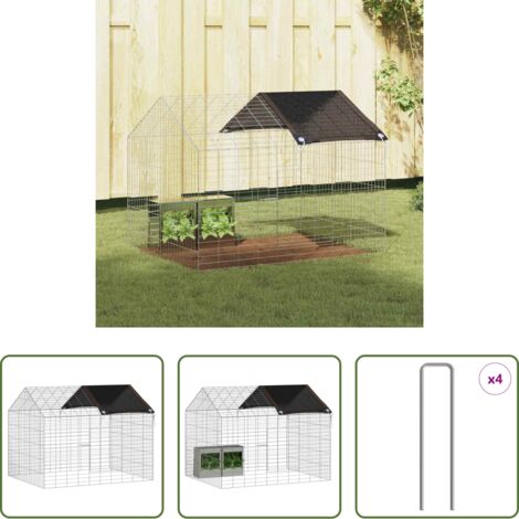 Gabbia esterna -  Gabbia per Conigli Argento 400 x 78 x 78 cm Acciaio zincato