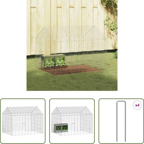Gabbia esterna -  Gabbia per Conigli Argento 400 x 78 x 78 cm Acciaio zincato