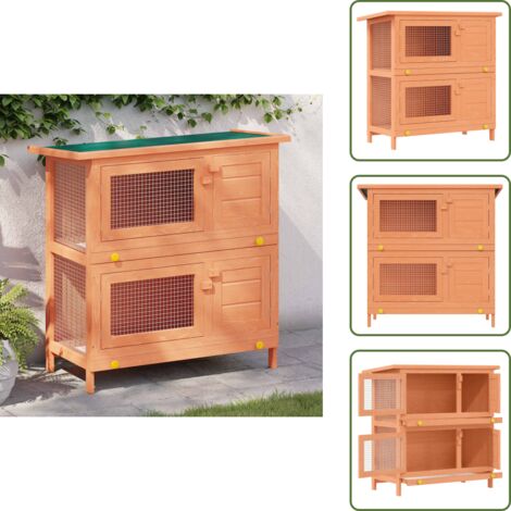 Gabbia in legno - vidaXL Conigliera all'Aperto Gabbia Piccoli Animali 4 Porte Legno - Gabbia con porte