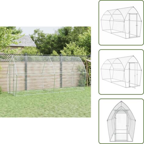 Gabbia per anatre - vidaXL Gabbia per Polli Argento 400x105x182 cm in Acciaio Zincato - Gabbia per conigli