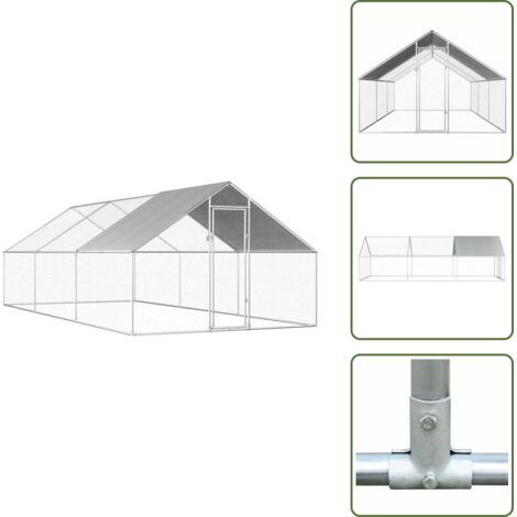 Gabbia per anatre - vidaXL Gabbia per Polli da Esterno 2,75x6x1,92m in Acciaio Zincato - Gabbia per uccelli
