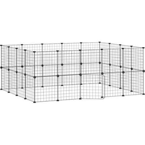 Gabbia per animali con 36 pannelli e porta 35 x 35 cm nera 020041577