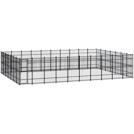 Gabbia per Cani da Esterno con Tetto，Recinto per Animali，Casetta per Cani  400x200x150 cm NVIW226734