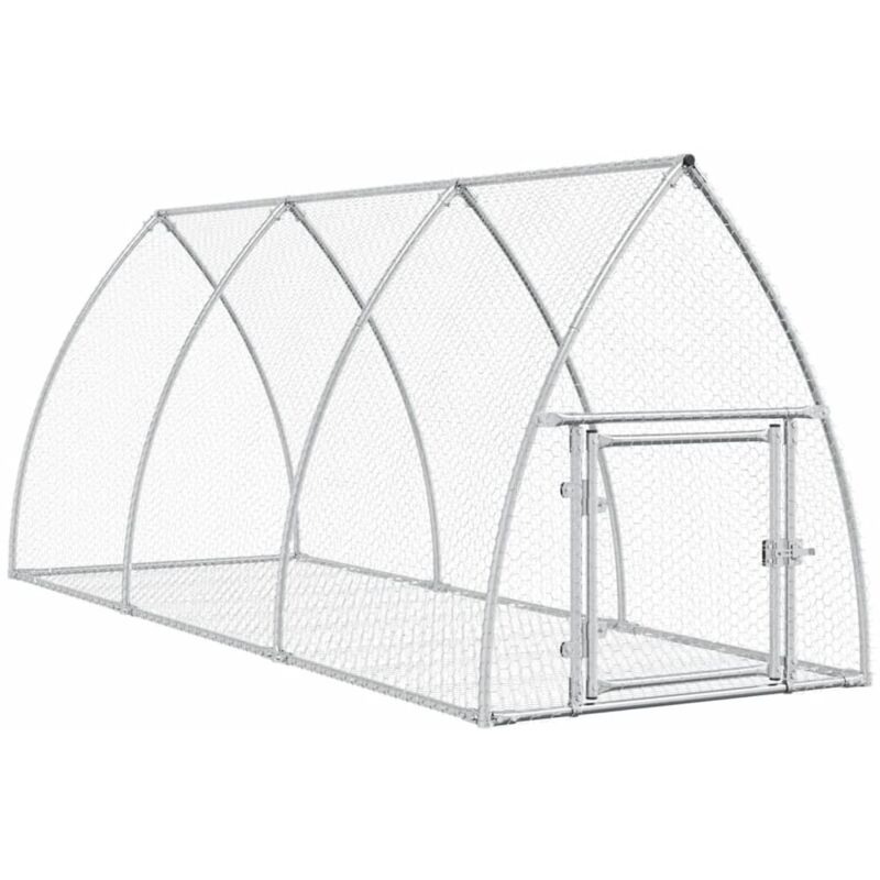 Vidaxl Conigliera Argento 300x105x120 Cm In Acciaio Zincato