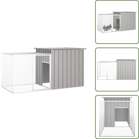 Gabbia per conigli in acciaio - vidaXL Gabbia per Conigli Grigia 200x91x100 cm Acciaio Zincato - Gabbia per conigli ventilata